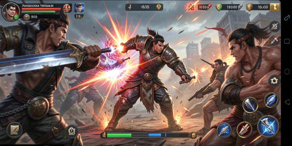 Screenshot menampilkan pertarungan epik dalam 8ID.
