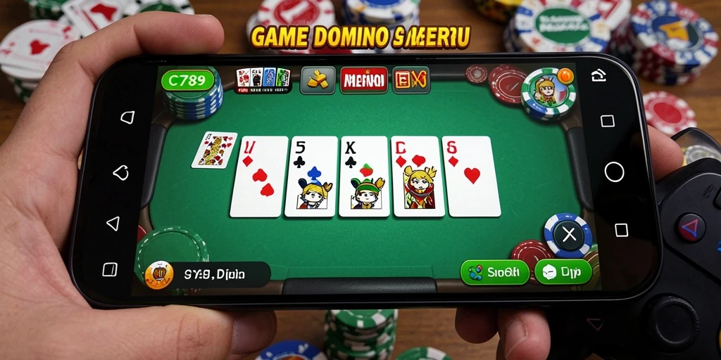 Screenshot utama C789 menampilkan aksi seru gameplay Domino.
