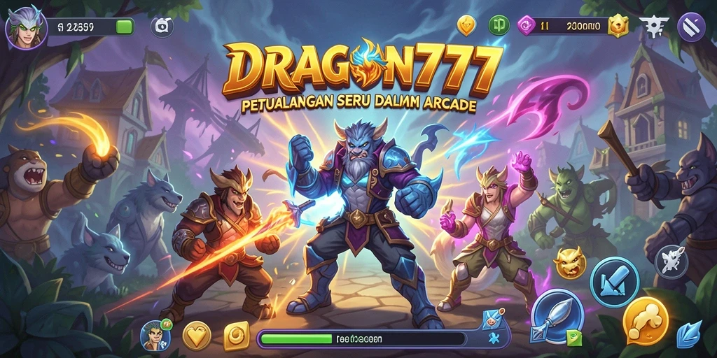 Tampilan gameplay menarik dari DRAGON777 dengan elemen Arcade.