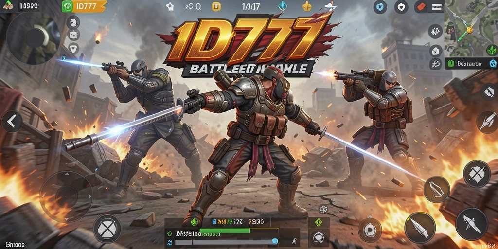 Tampilan gameplay ID777 yang intens dan mendebarkan dalam pertarungan Battle Royale.