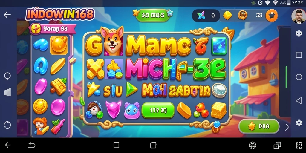 Tampilan screenshot game menunjukkan serunya gameplay Match-3 INDOWIN168.