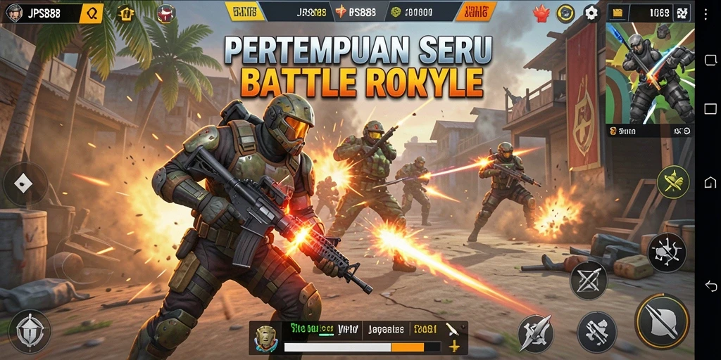 Tangkapan layar JPS888 menunjukkan aksi seru dalam game Battle Royale.