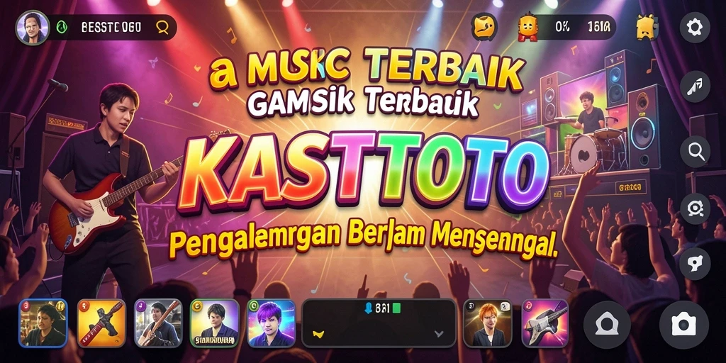 Screenshot KASTOTO menampilkan pengalaman gameplay musik yang seru.