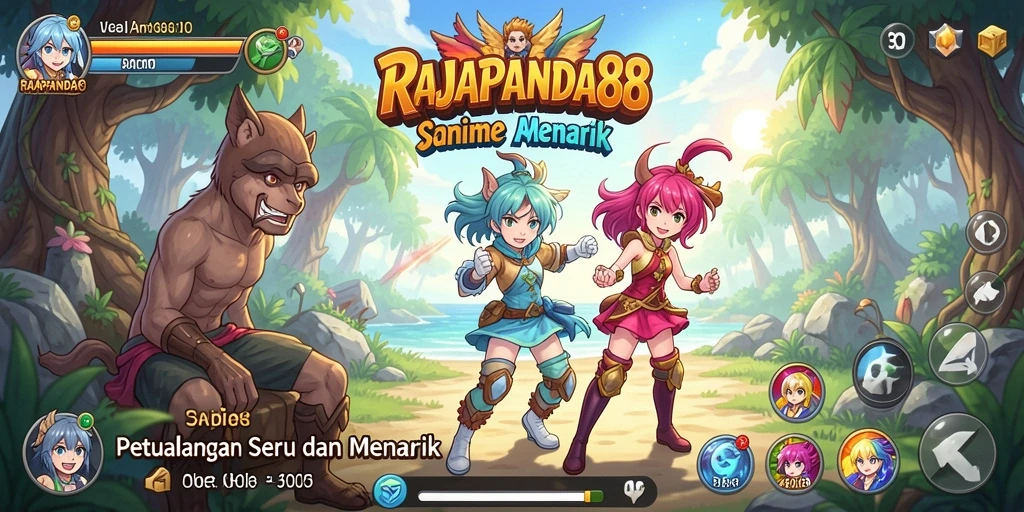 Gameplay seru dan menakjubkan dalam RAJAPANDA88 dengan karakter anime.
