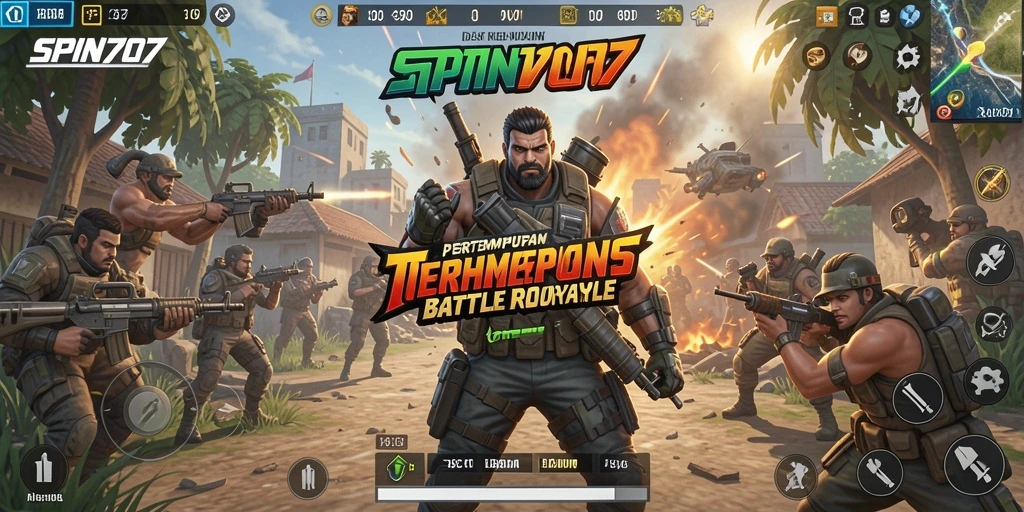 Screenshot SPIN707 menunjukkan gameplay Battle Royale yang seru dan mendebarkan.